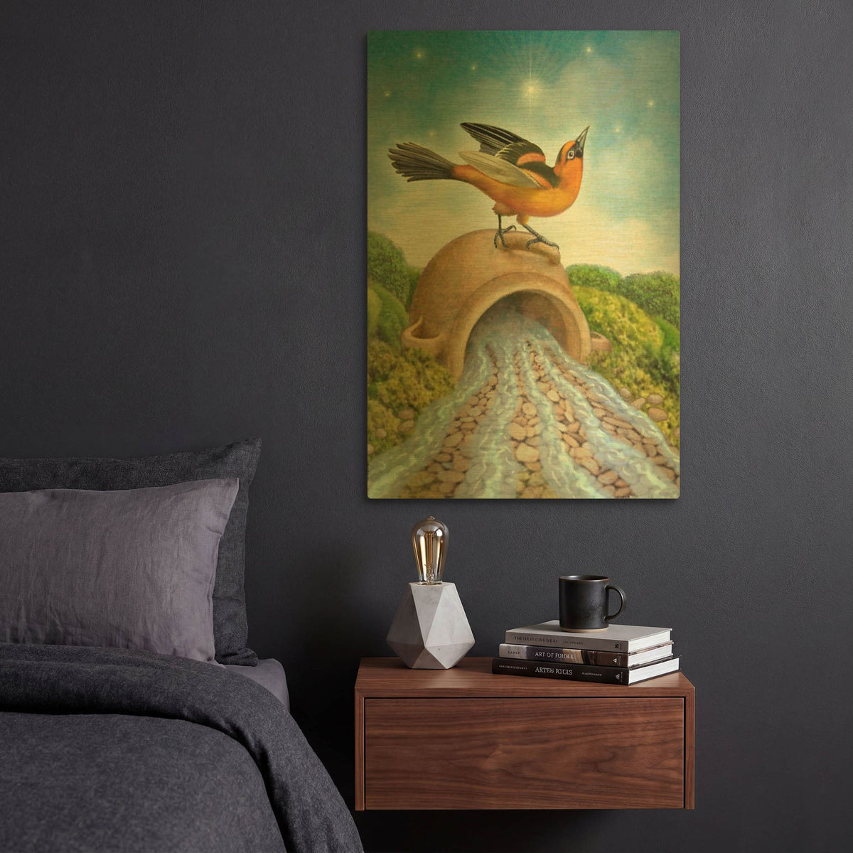 'The Star-Oriole' By Dan Craig Gold Metal Wall Art