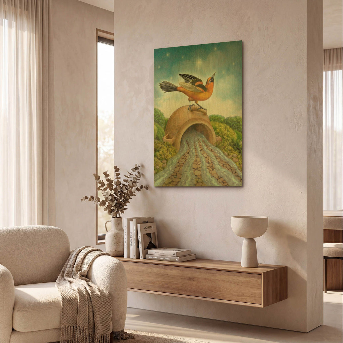 'The Star-Oriole' By Dan Craig Gold Metal Wall Art