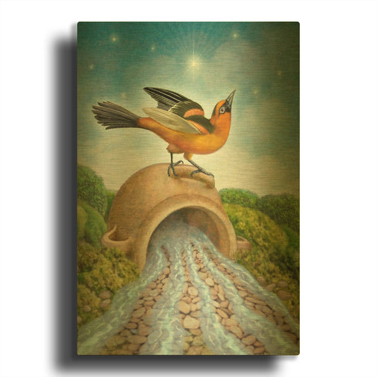'The Star-Oriole' By Dan Craig Gold Metal Wall Art