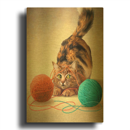 'Two Of Earth-Calico' By Dan Craig Gold Metal Wall Art