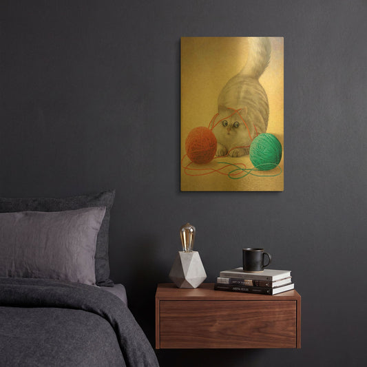 'Two Of Earth-Persian' By Dan Craig Gold Metal Wall Art