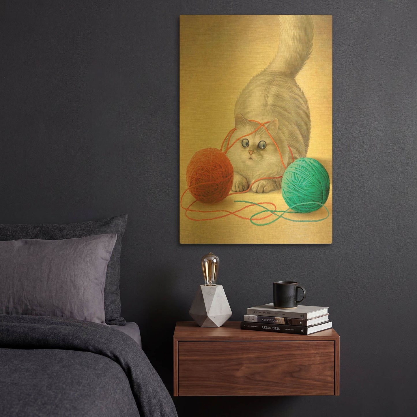 'Two Of Earth-Persian' By Dan Craig Gold Metal Wall Art