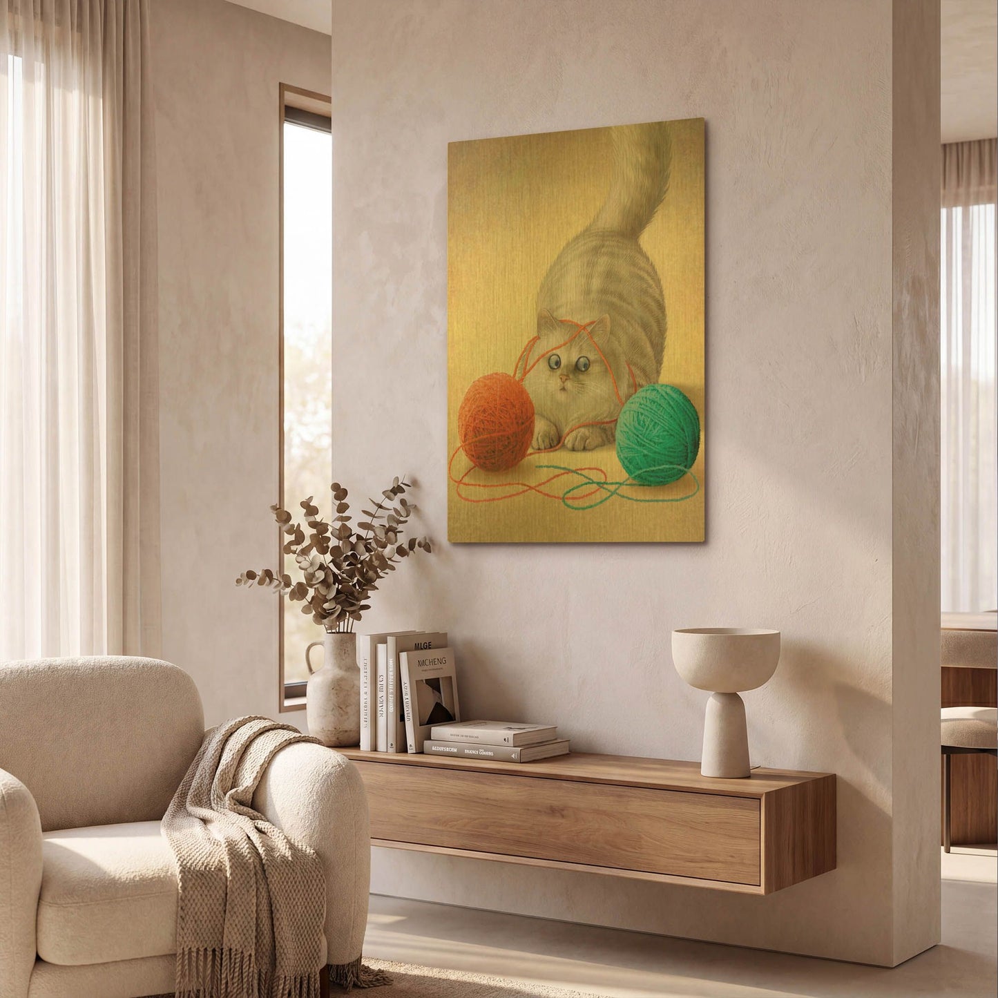 'Two Of Earth-Persian' By Dan Craig Gold Metal Wall Art