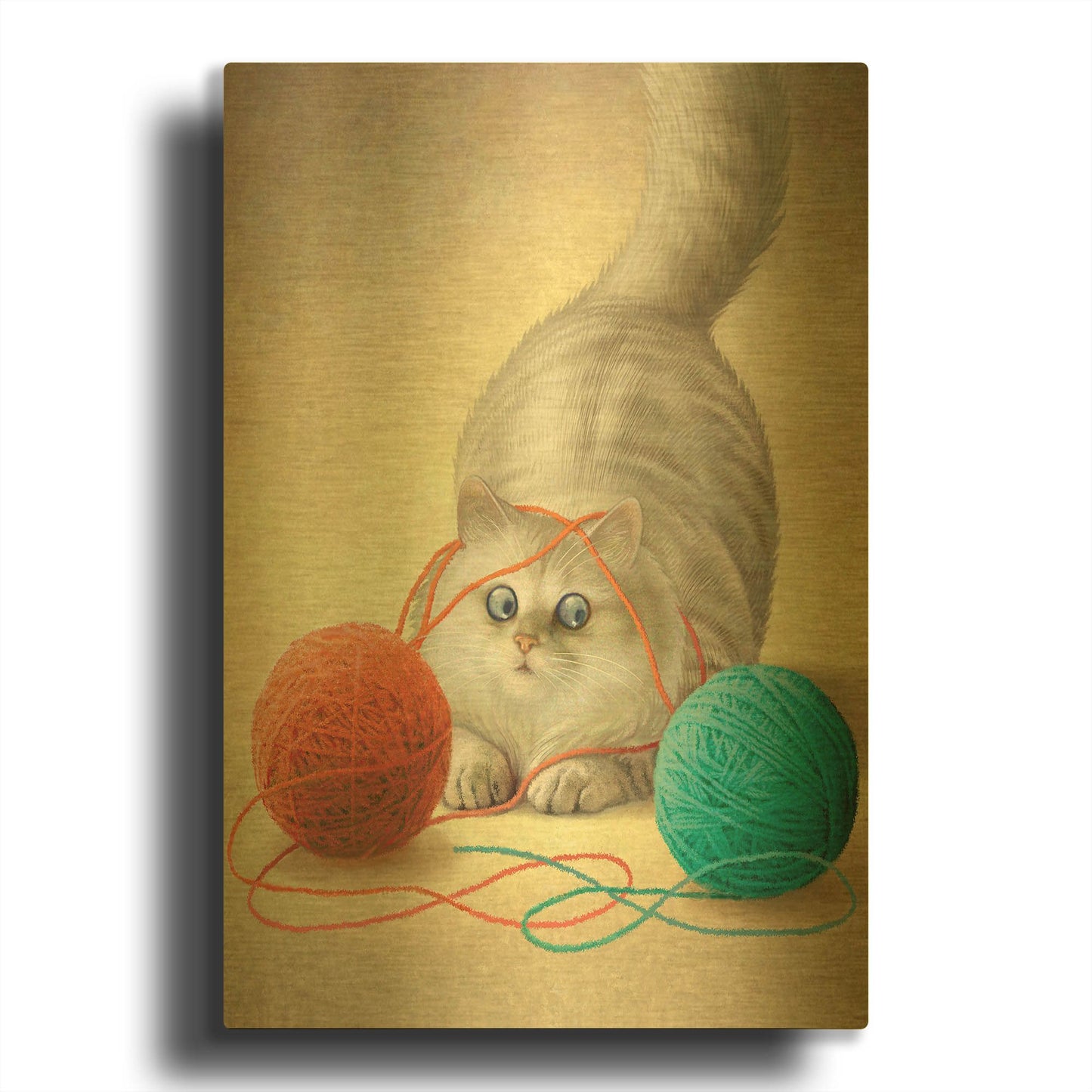 'Two Of Earth-Persian' By Dan Craig Gold Metal Wall Art