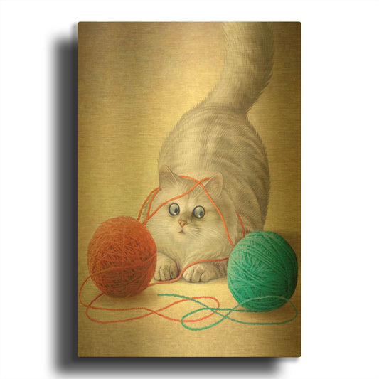 'Two Of Earth-Persian' By Dan Craig Gold Metal Wall Art