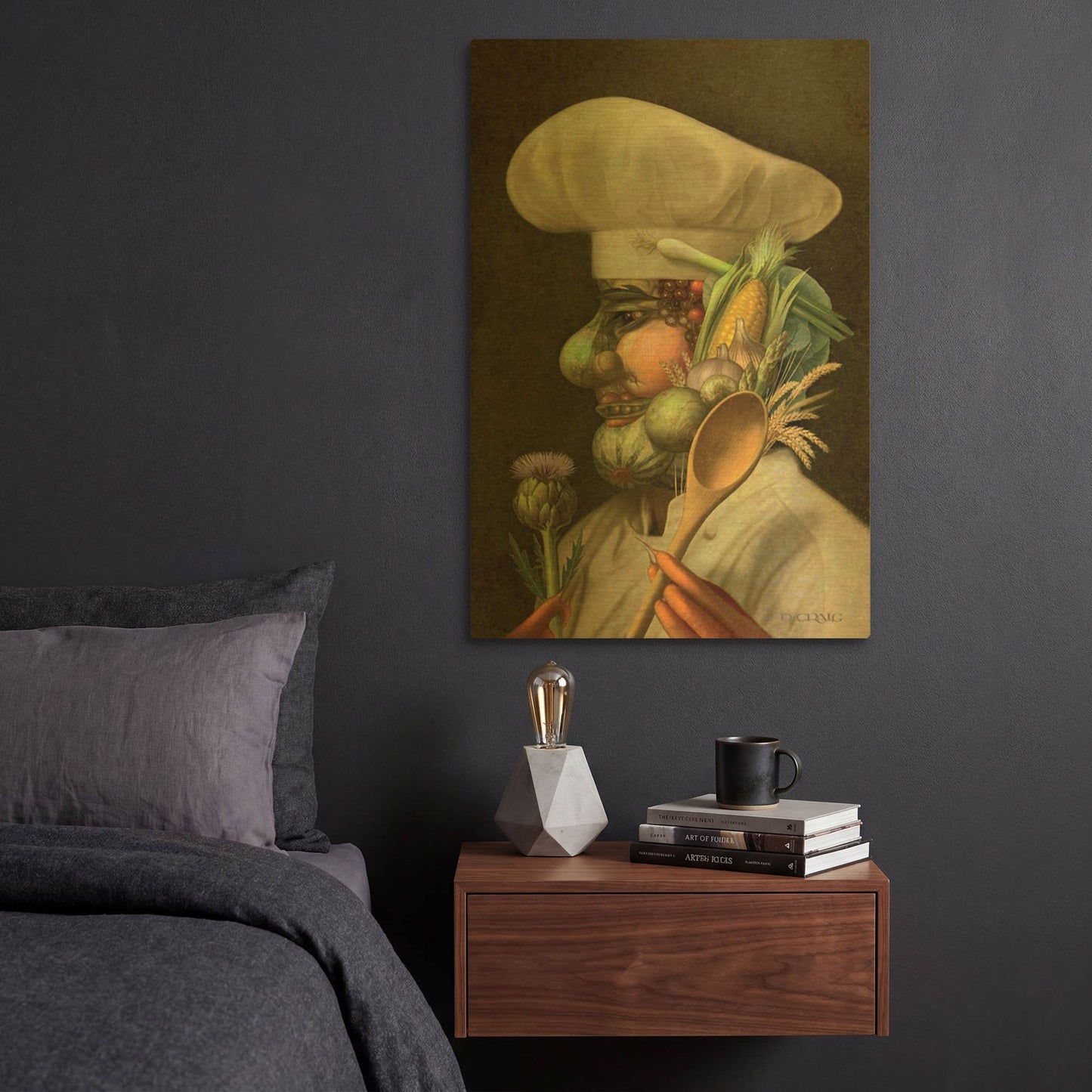 'Vegie Chef' By Dan Craig Gold Metal Wall Art