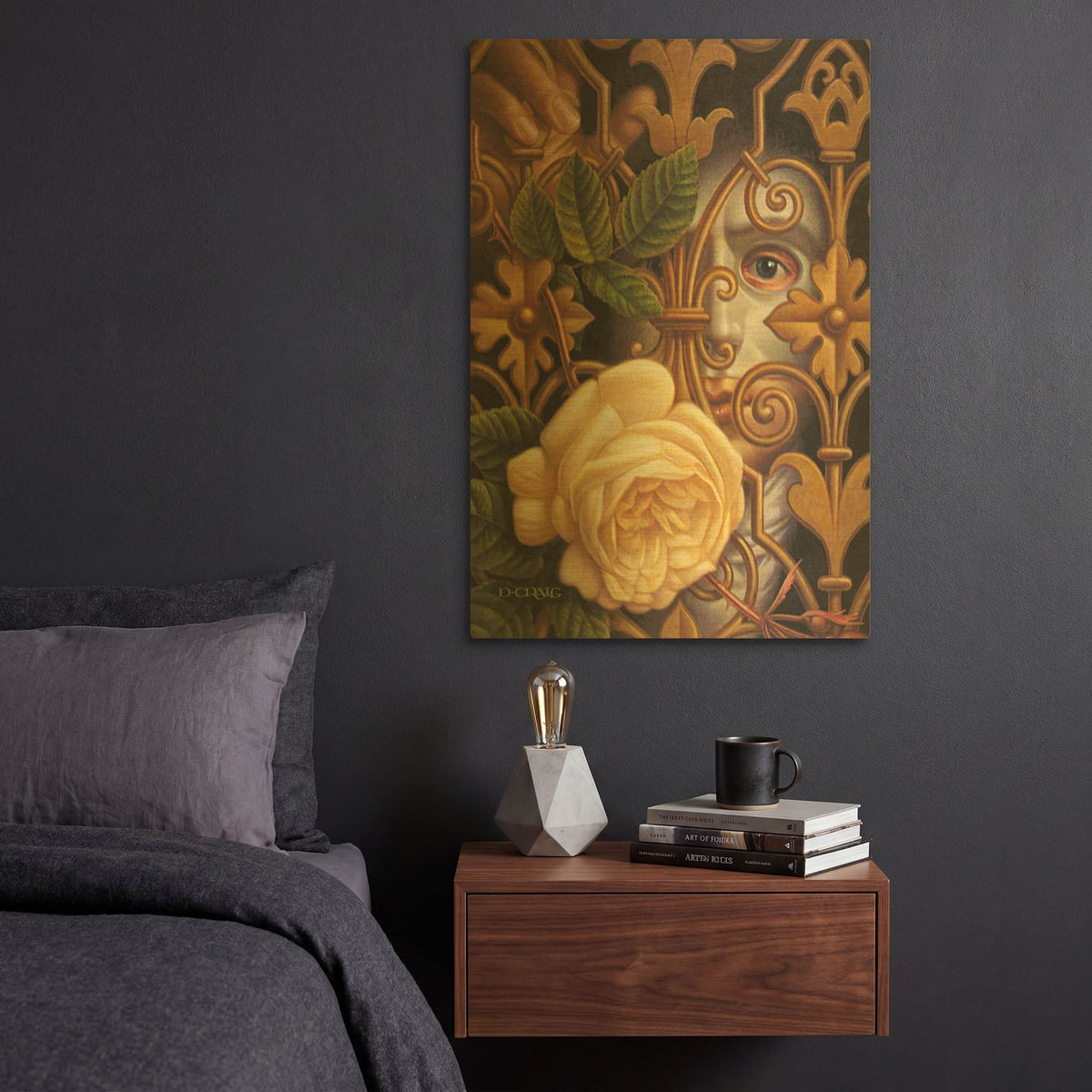 'Phantom Of The Opera' By Dan Craig Gold Metal Wall Art