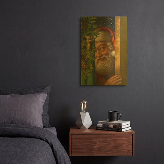 'Santa' By Dan Craig Gold Metal Wall Art