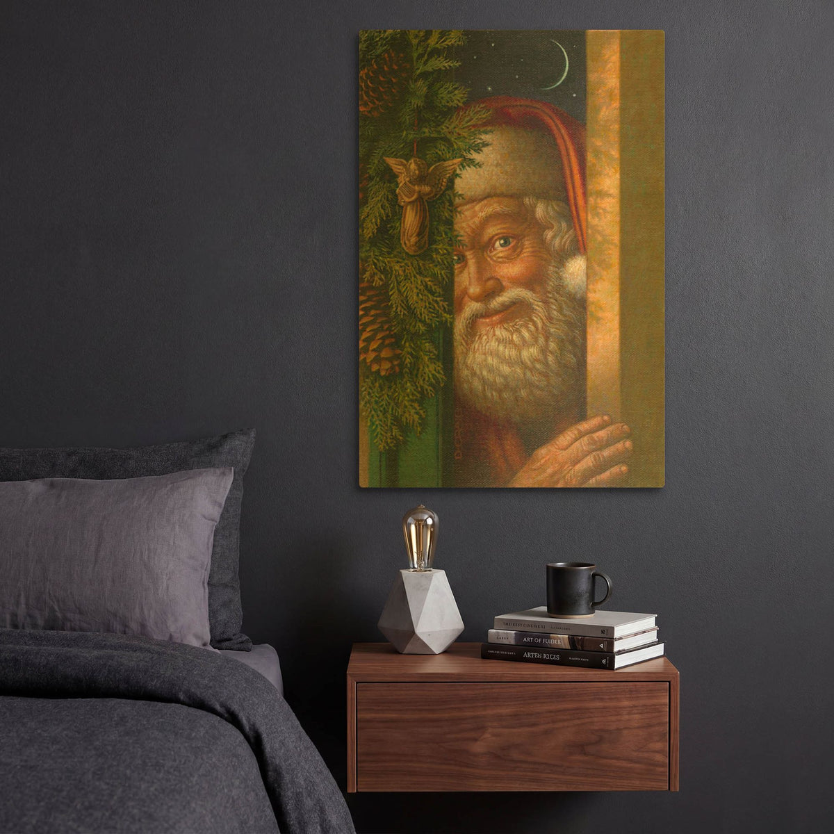 'Santa' By Dan Craig Gold Metal Wall Art