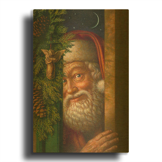 'Santa' By Dan Craig Gold Metal Wall Art