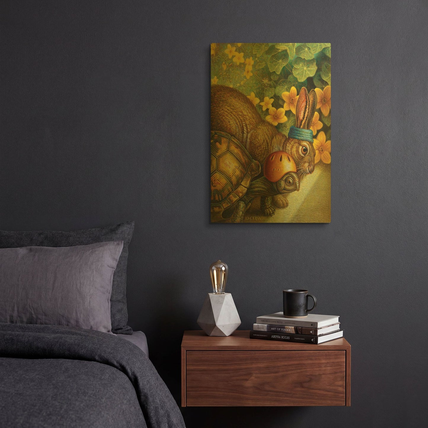 'Tortoise And Hare' By Dan Craig Gold Metal Wall Art