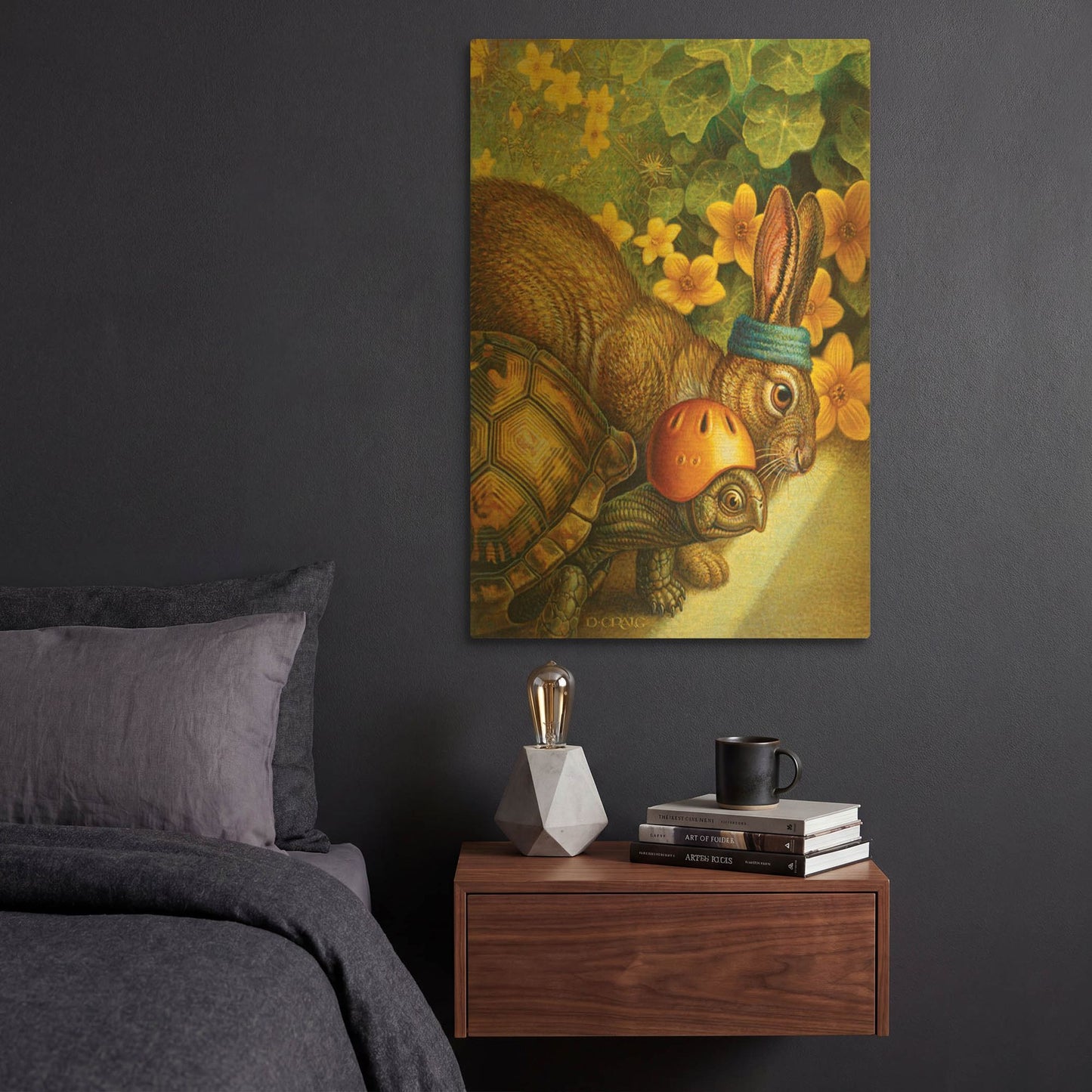 'Tortoise And Hare' By Dan Craig Gold Metal Wall Art