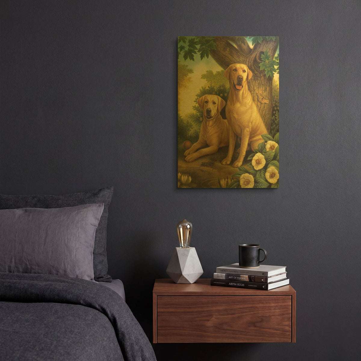 'Yellow Labs' By Dan Craig Gold Metal Wall Art
