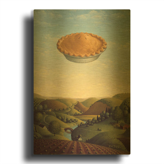 '025 Pie In The Sky' By Dan Craig Gold Metal Wall Art