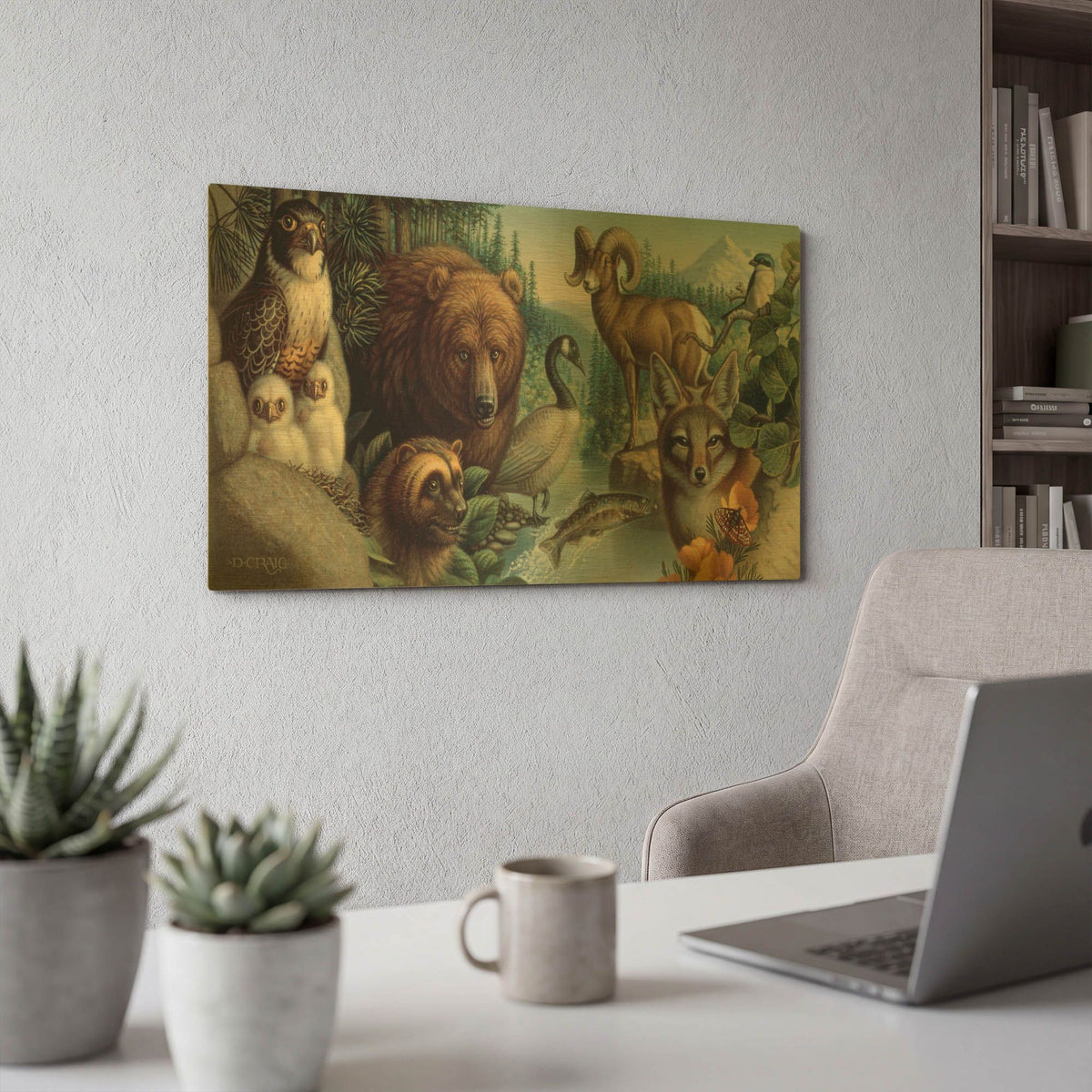 '027 Wild Ones' By Dan Craig Gold Metal Wall Art
