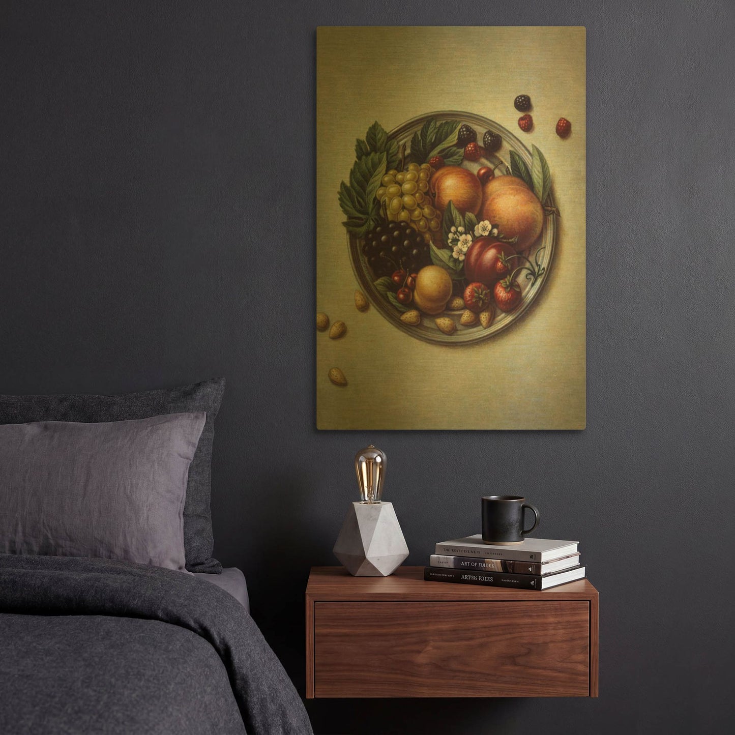 '029 Fruit On Plate' By Dan Craig Gold Metal Wall Art