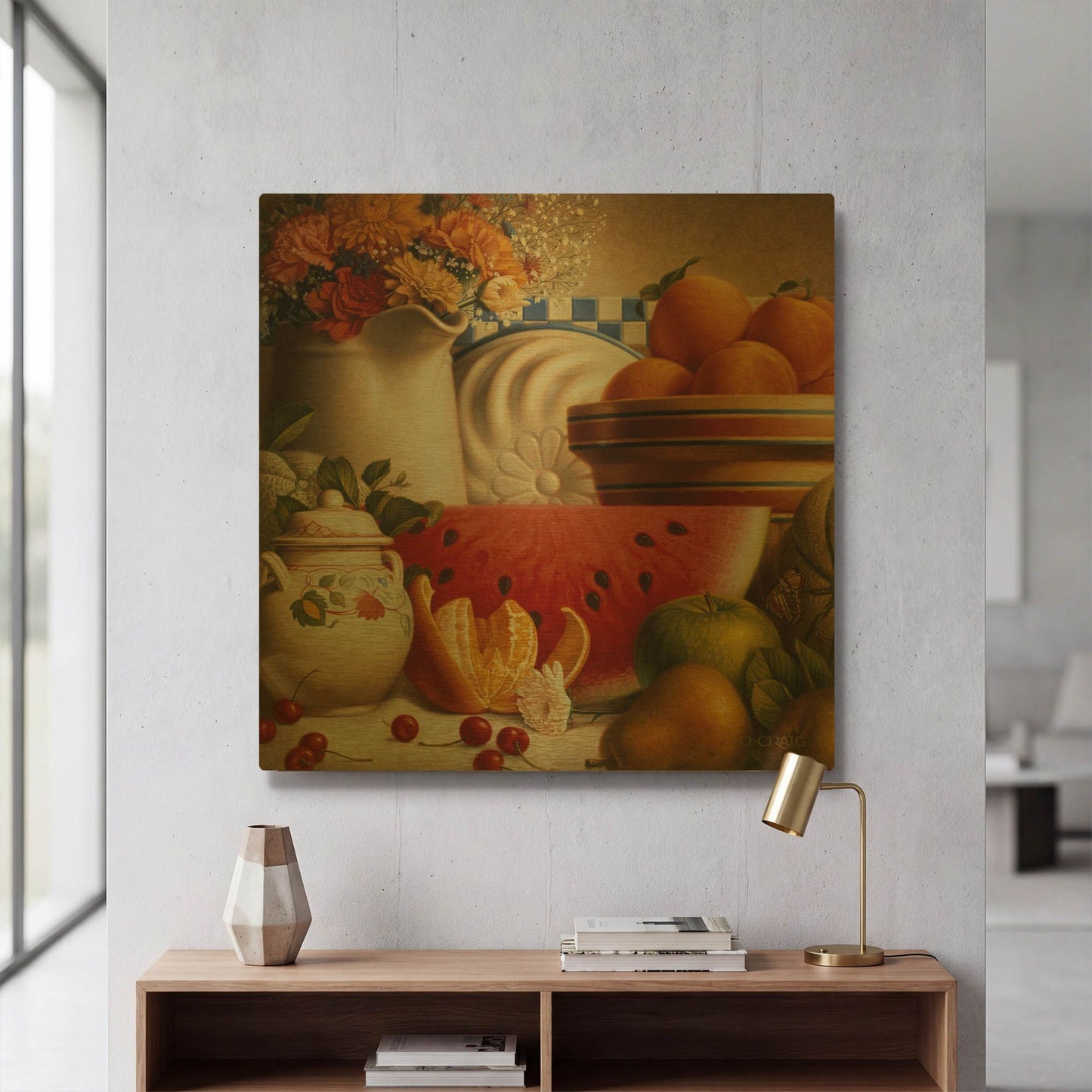 '040 Country Fruit' By Dan Craig Gold Metal Wall Art