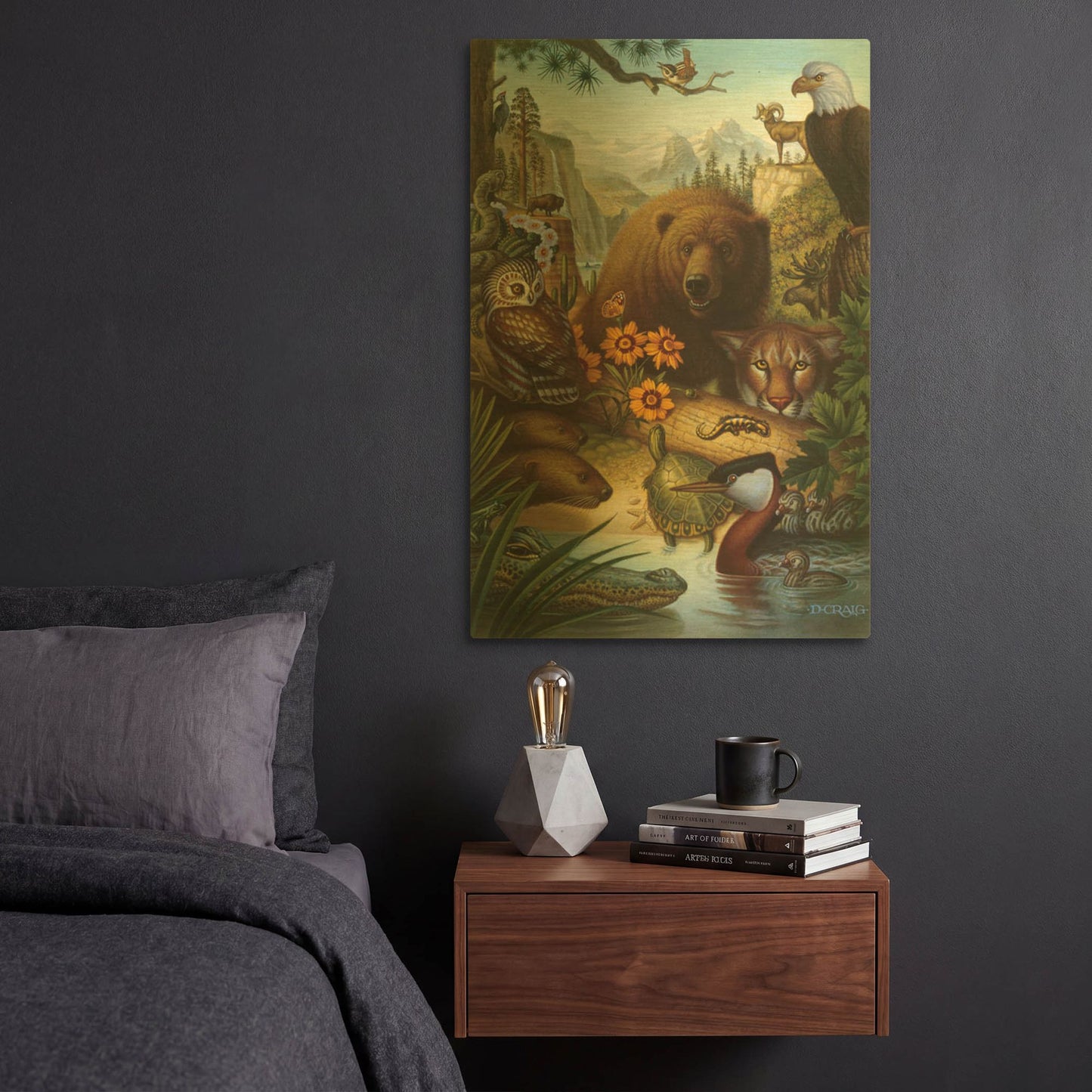'041 Endangered Species' By Dan Craig Gold Metal Wall Art