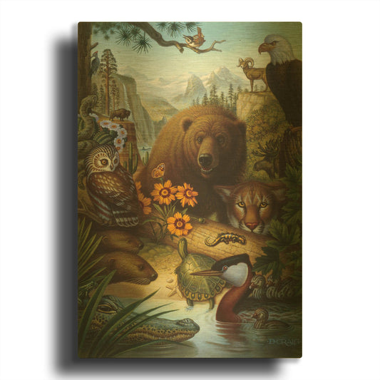 '041 Endangered Species' By Dan Craig Gold Metal Wall Art
