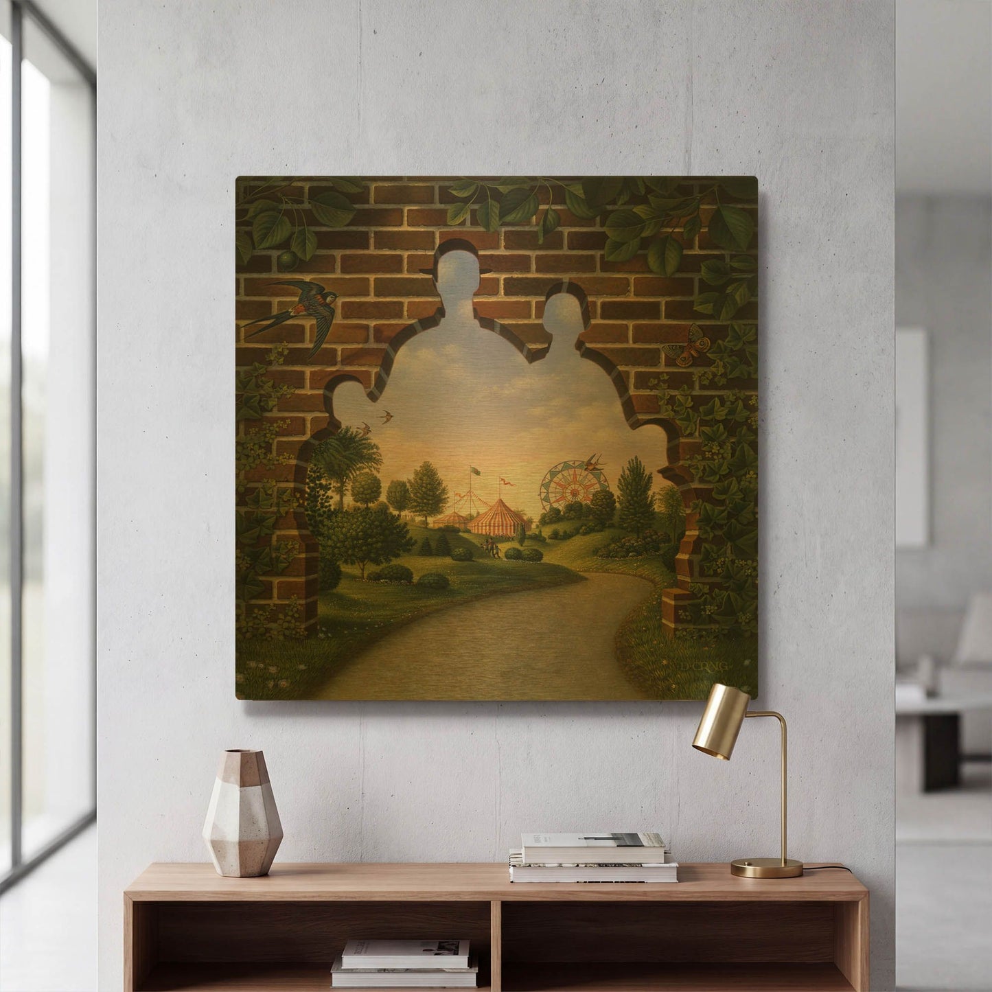 '54' By Dan Craig Gold Metal Wall Art