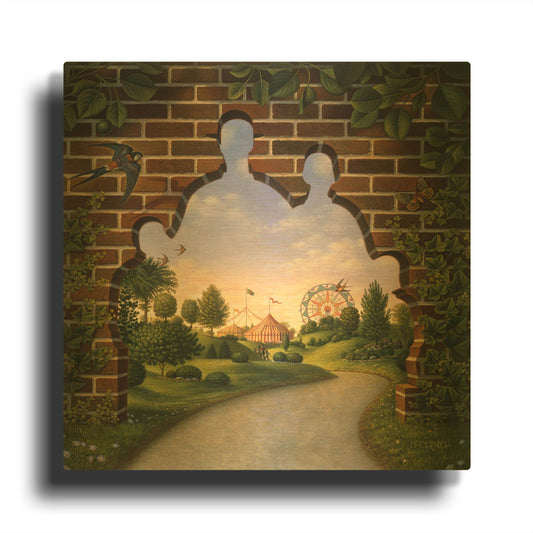 '54' By Dan Craig Gold Metal Wall Art