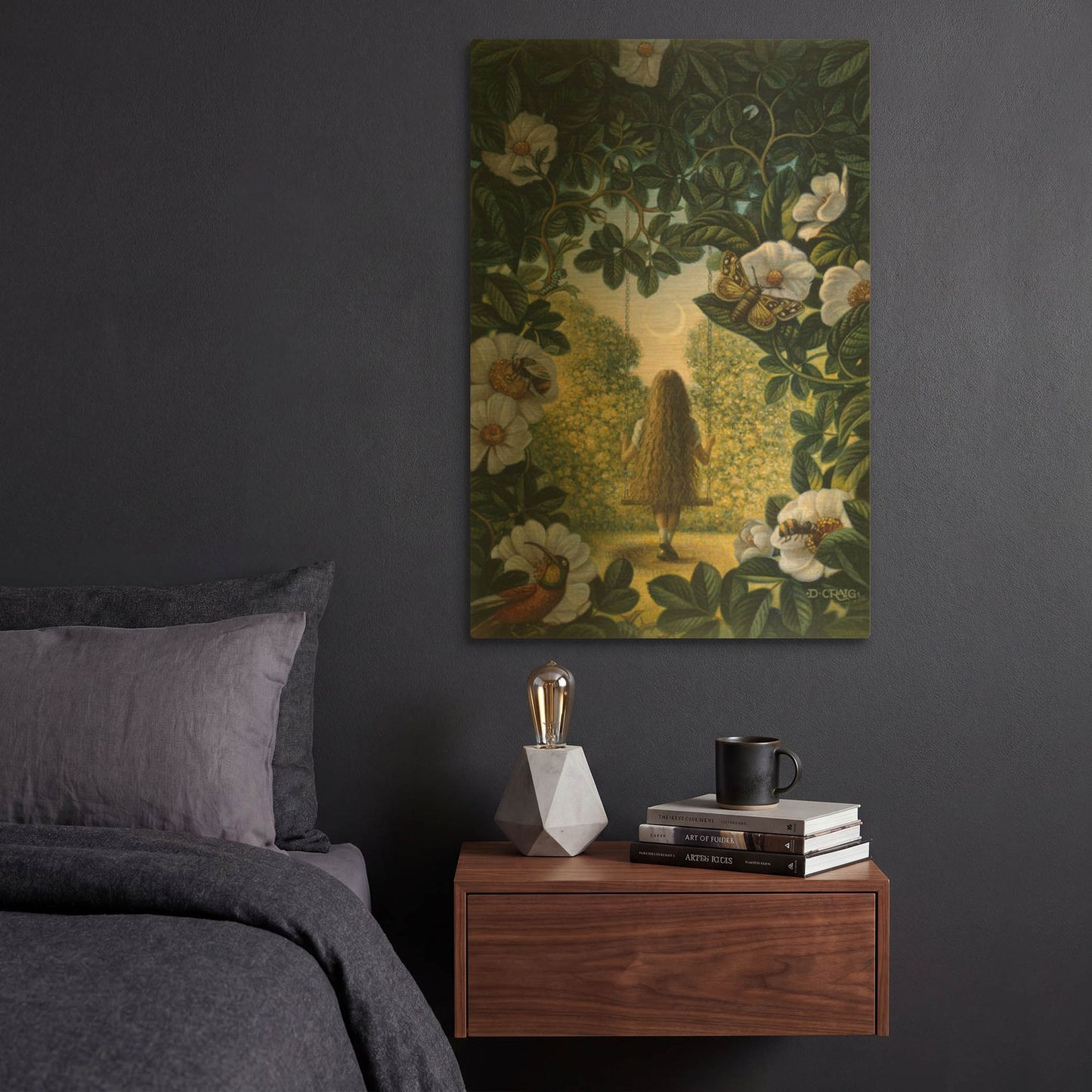 '55' By Dan Craig Gold Metal Wall Art
