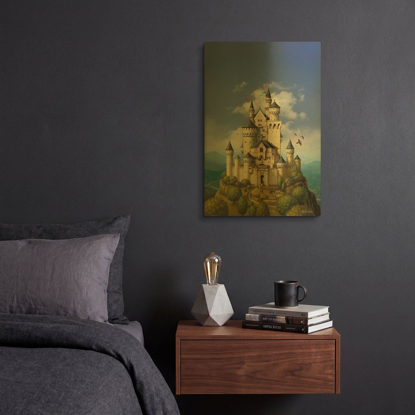 'Castle' By Dan Craig Gold Metal Wall Art