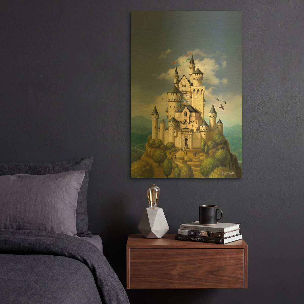 'Castle' By Dan Craig Gold Metal Wall Art