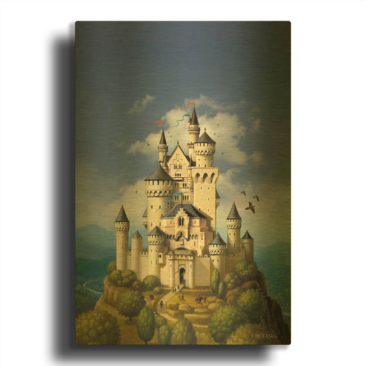 'Castle' By Dan Craig Gold Metal Wall Art