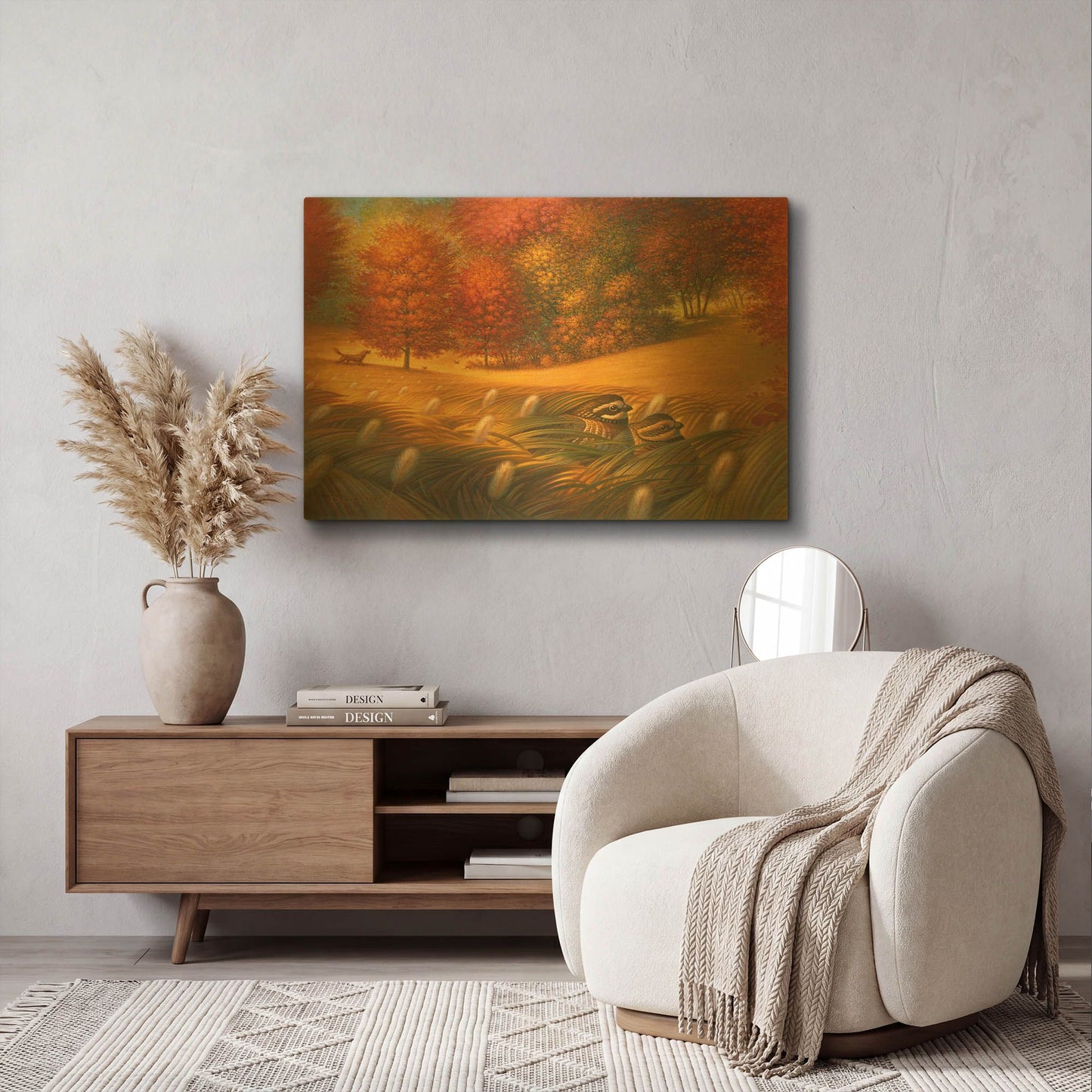 'Quail Hunt' By Dan Craig Gold Metal Wall Art