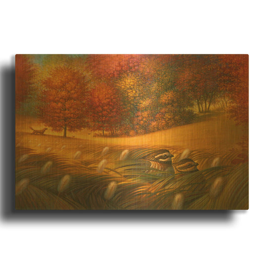 'Quail Hunt' By Dan Craig Gold Metal Wall Art