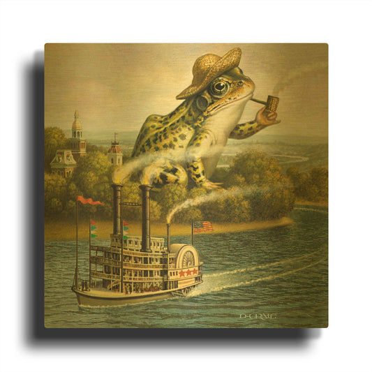 'Mark Twain' By Dan Craig Gold Metal Wall Art