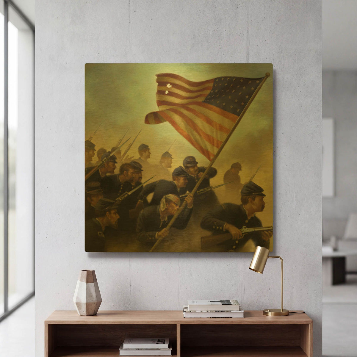 'Red Badge Of Courage' By Dan Craig Gold Metal Wall Art