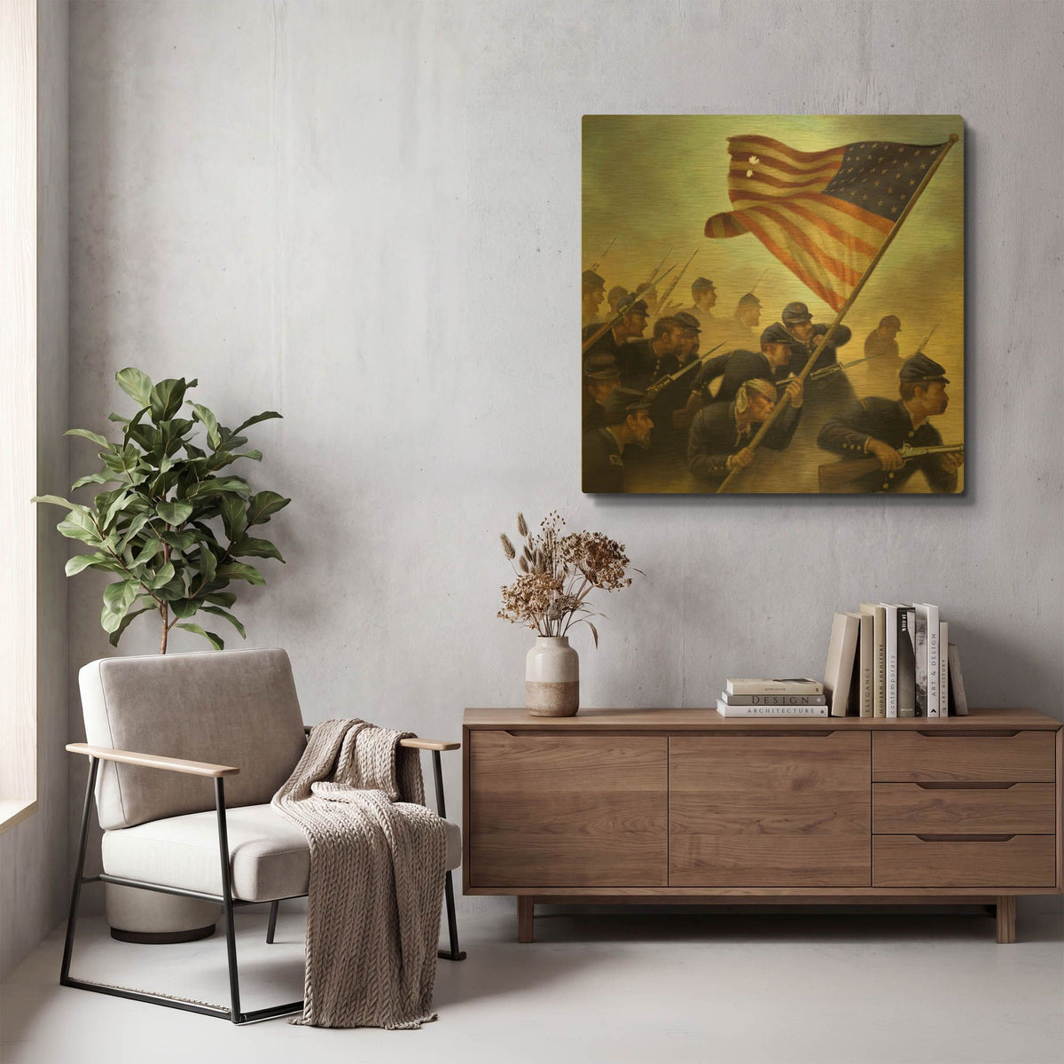 'Red Badge Of Courage' By Dan Craig Gold Metal Wall Art