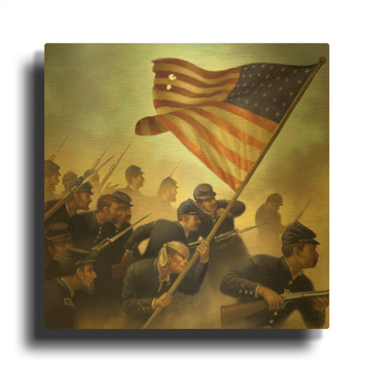 'Red Badge Of Courage' By Dan Craig Gold Metal Wall Art