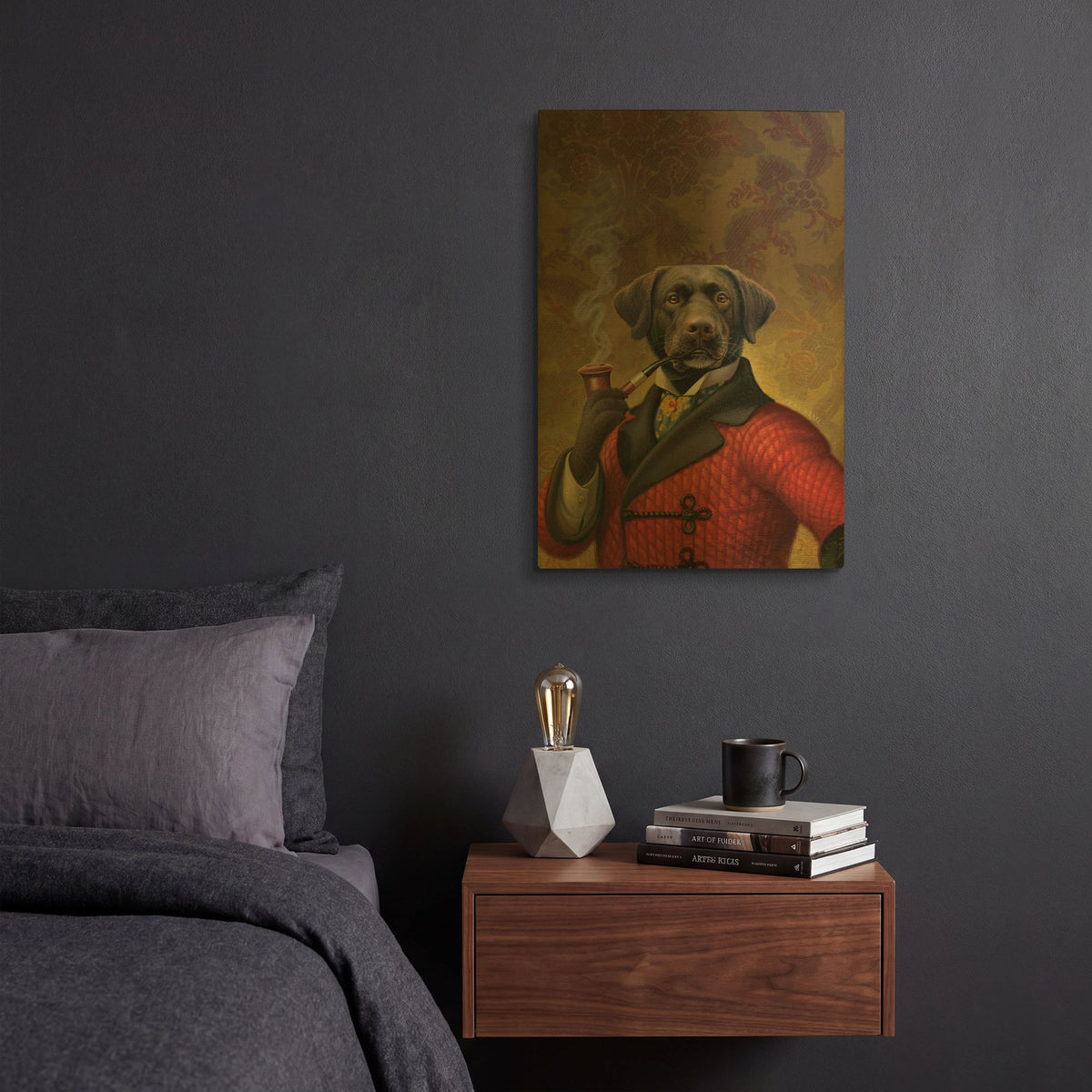 'The Red Beret' By Dan Craig Gold Metal Wall Art