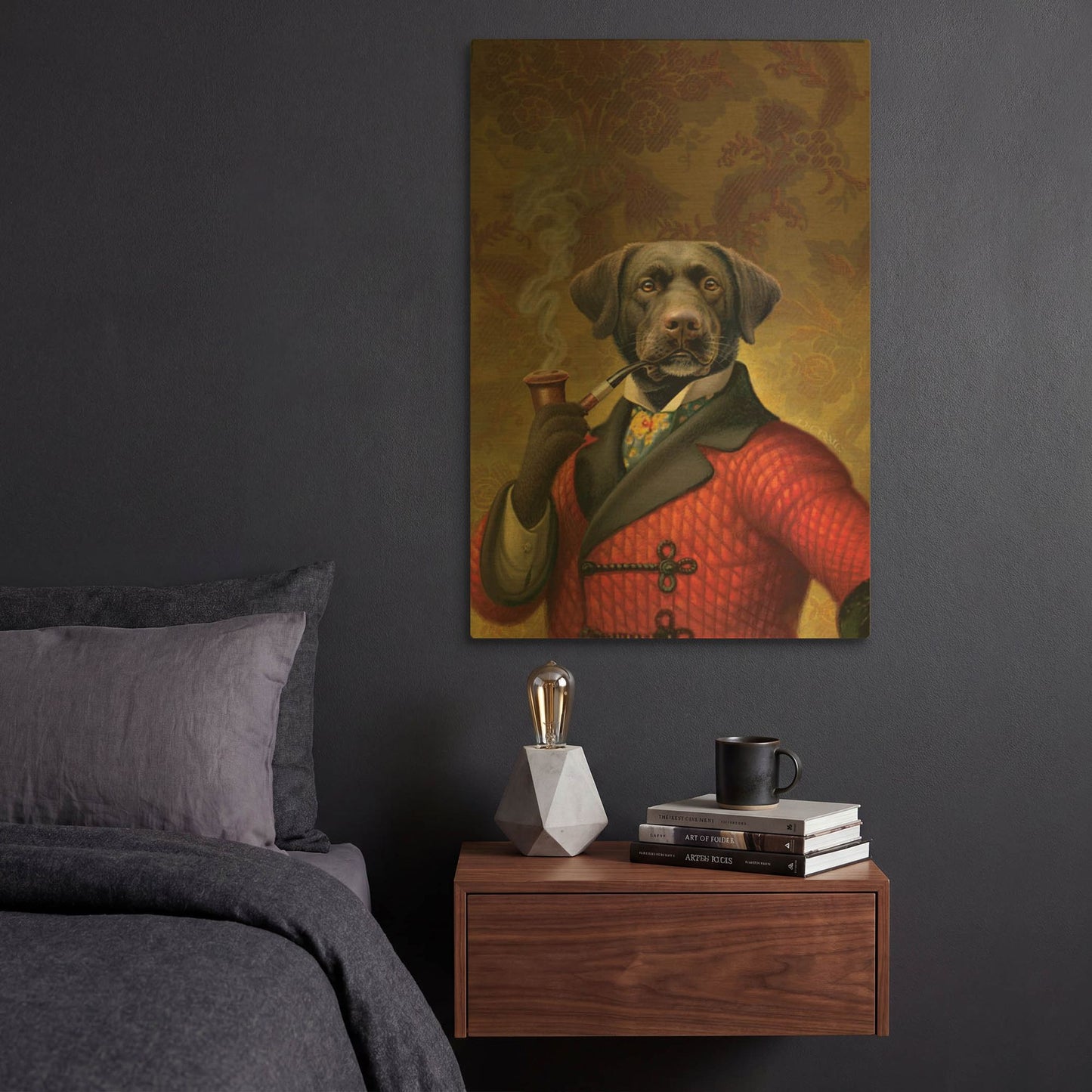 'The Red Beret' By Dan Craig Gold Metal Wall Art