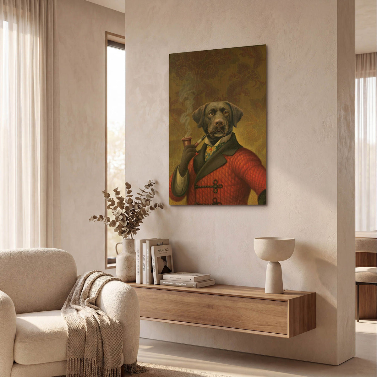 'The Red Beret' By Dan Craig Gold Metal Wall Art