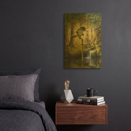 'The Telling Pool' By Dan Craig Gold Metal Wall Art