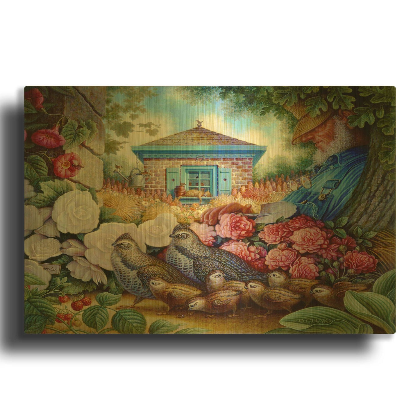 'Garden Dreams' By Dan Craig Gold Metal Wall Art