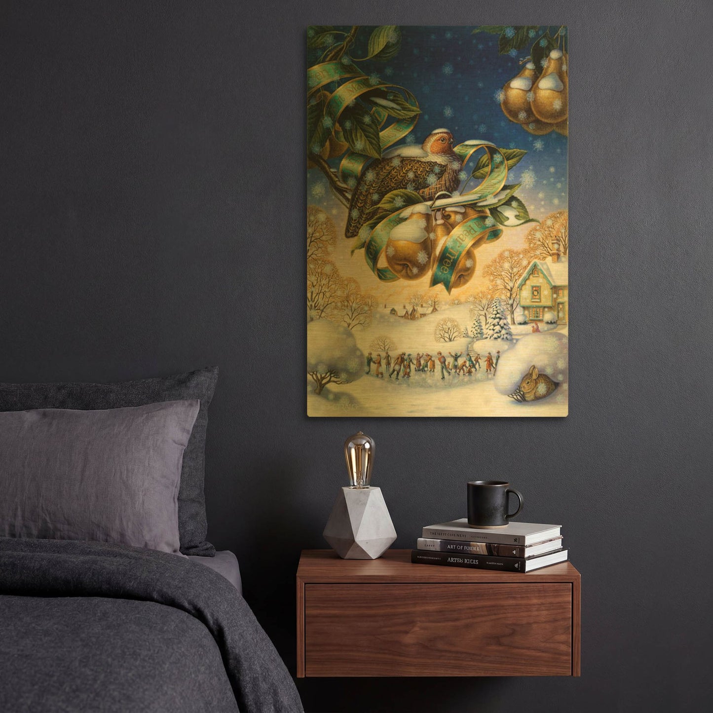 'Partridge In A Pear Tree' By Dan Craig Gold Metal Wall Art