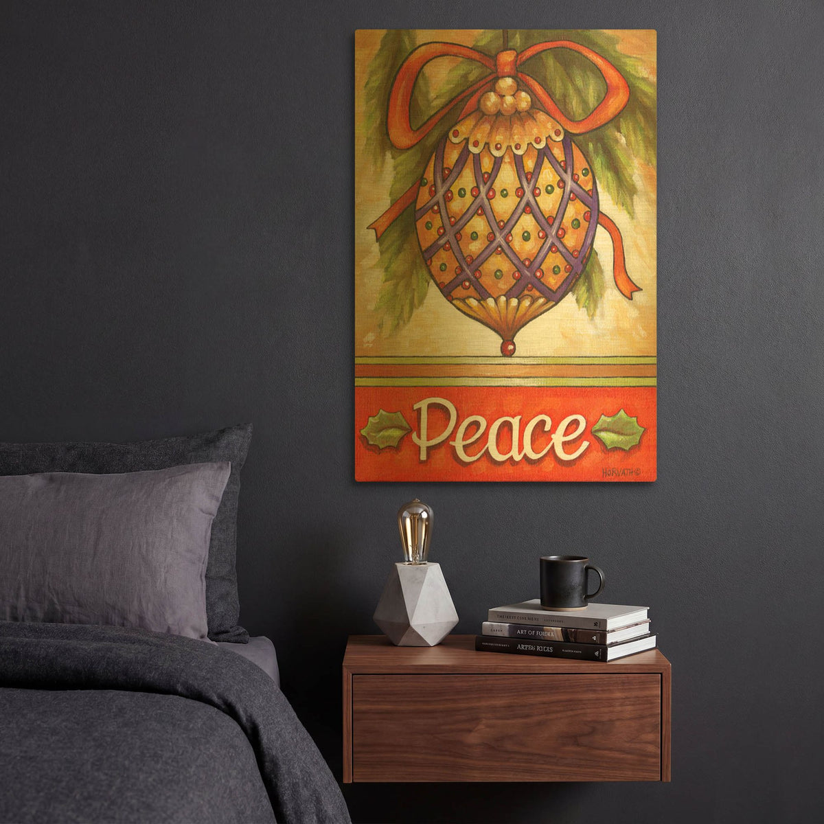 'Peace Ornament' By Cathy Horvath Gold Metal Wall Art