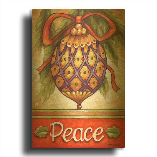 'Peace Ornament' By Cathy Horvath Gold Metal Wall Art