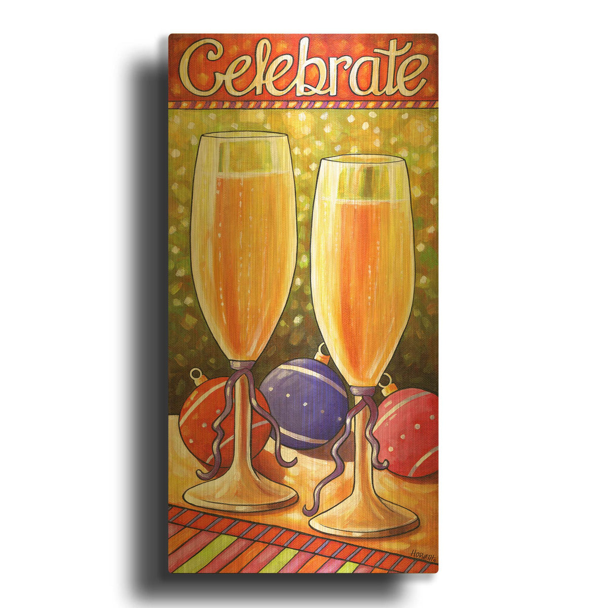 'Celebrate' By Cathy Horvath Gold Metal Wall Art
