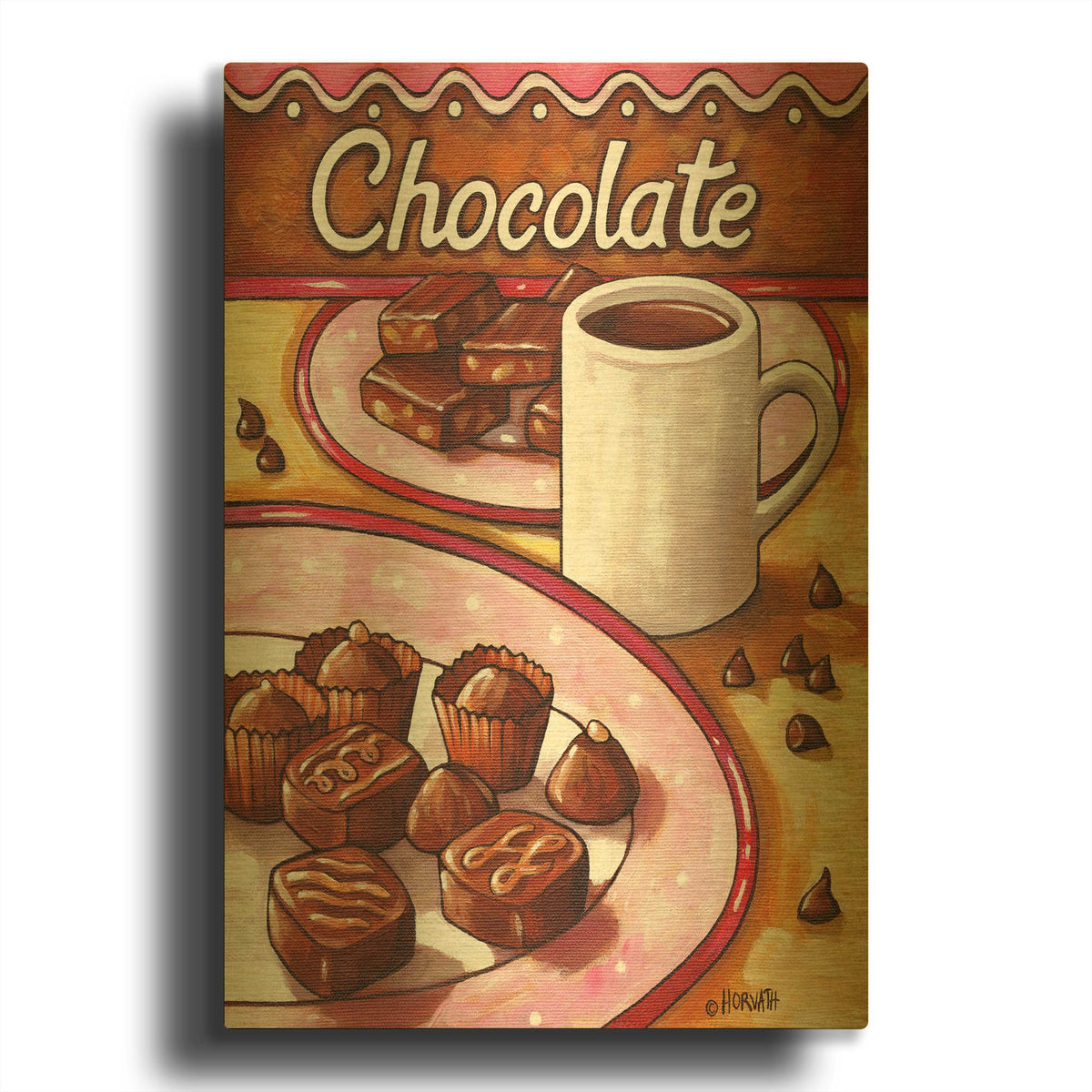 'Chocolate' By Cathy Horvath Gold Metal Wall Art