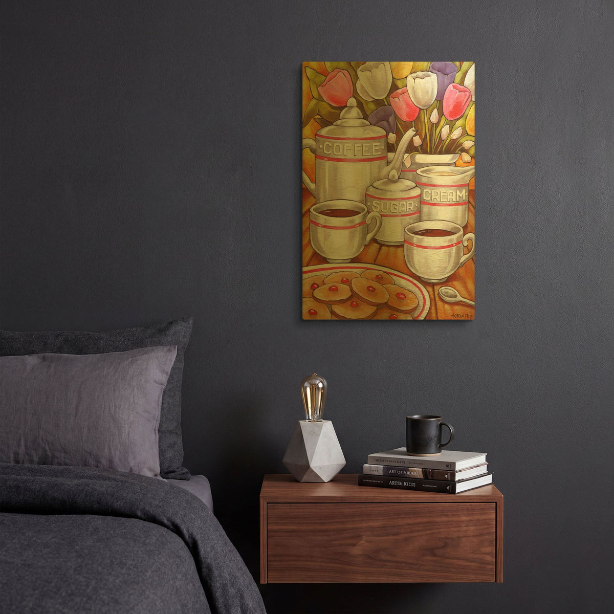 'Coffee Sugar Cream' By Cathy Horvath Gold Metal Wall Art