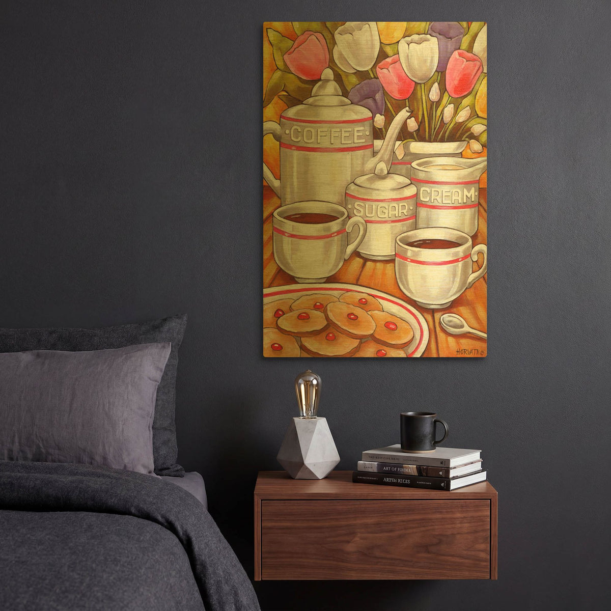 'Coffee Sugar Cream' By Cathy Horvath Gold Metal Wall Art