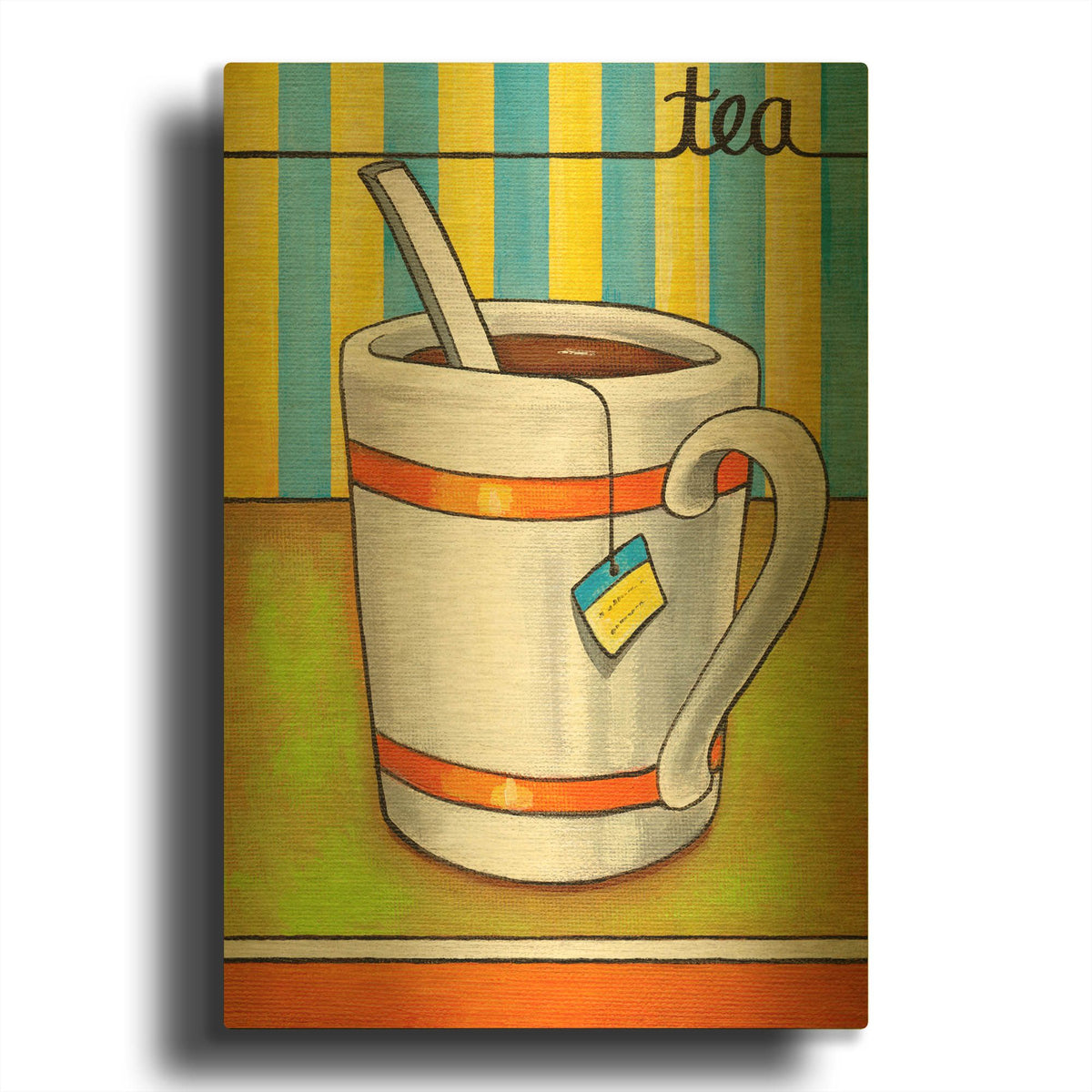 'Good Morning Cafe Tea' By Cathy Horvath Gold Metal Wall Art