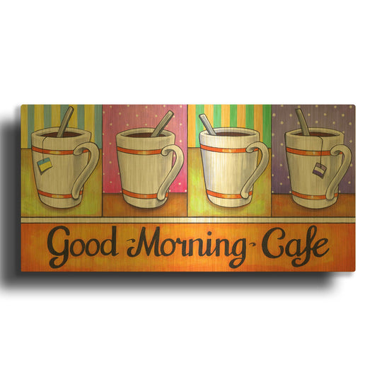 'Good Morning Cafe' By Cathy Horvath Gold Metal Wall Art