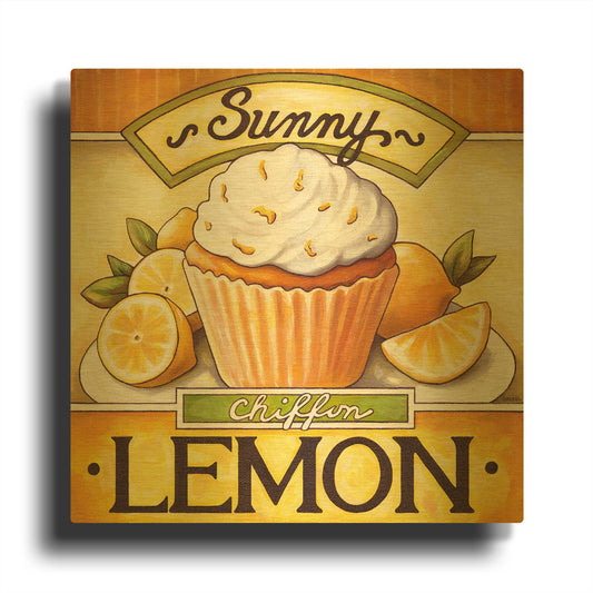 'Cupcake Sunny Lemon Chiffon' By Cathy Horvath Gold Metal Wall Art